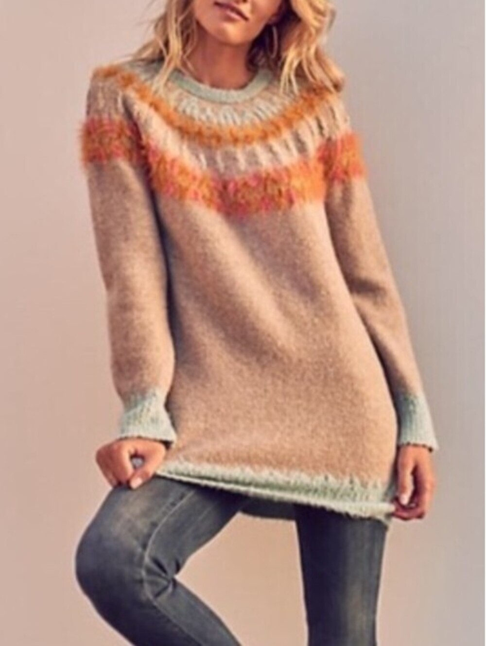 ANTHROPOLOGIE Sleeping On Snow brown stripe sweater sz XS